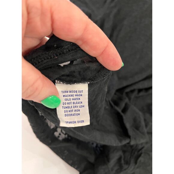 Black Burnout Oklahoma Short Sleeve Shirt with Orange Chevron Oklahoma Cutout - Picture 5 of 10